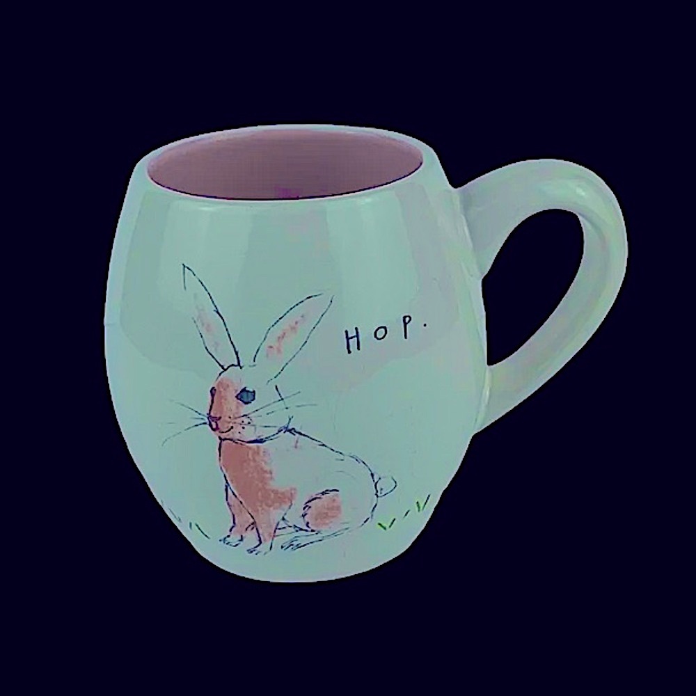 Rae Dunn RARE DISCONTINUED Easter “Hop” Mug/Cup